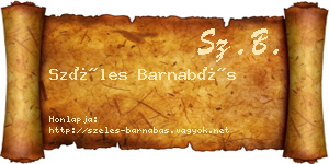 Széles Barnabás névjegykártya